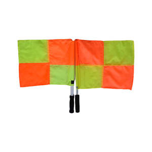 Bandera Deportiva con Patrón de Cuadros Naranja y Amarillo, Personalizable, de Poliéster, para Árbitros de Atletismo, con Logotipo Personalizado, Exportador Directo - Product Image 2