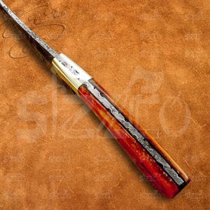 OEM Custom Handmade Damascus Steel Hunting Skinner Full Tang Fixed Blade Color Bone Handle Camping Outdoor Tactical Knife - Product Image 5