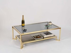 Industry trending style large rectangular brass and chrome coffee <b>table</b> Italian modern luxury coffee <b>table</b> - Product Image 3