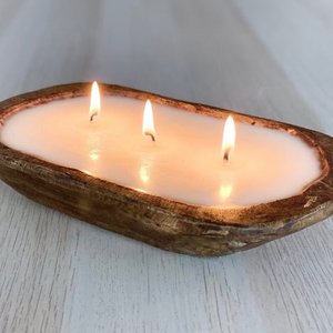 Support de bougie artisanal en bois de manguier, bol à bougie en bois pour décoration bohème rustique, mariage, fête, à prix abordable - Product Image 3
