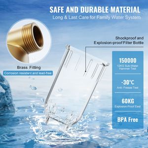 Filtro Sedimenti per Tutta la Casa da 40 Micron per Acqua di Pozzo, 3/4'' FNPT + 1'' MNPT, Portata Elevata 4 T/H, Manuale, Certificato NSF - Product Image 5