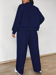 Ensemble deux pièces en velours pour femmes grandes tailles, mode automne-hiver, style simple, Bangladesh - Product Image 5