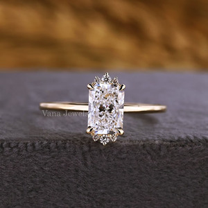 Bague de promesse de mariage de fiançailles en or jaune radieux certifiée IGI bijoux en diamant cultivés en laboratoire à la mode pour sa bague de proposition - Product Image 1