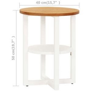 Tavoli Consolle in Rovere Massiccio e MDF Bianco con Legno di Acacia Solido, Durevoli ed Eleganti - Product Image 6