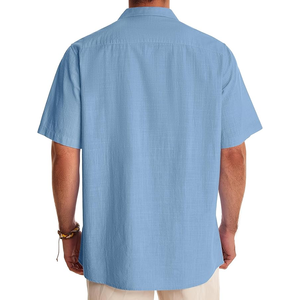 Chemises à manches courtes en coton pour hommes de haute qualité, grandes tailles, motif uni, logo personnalisé, respirantes, séchage rapide - Product Image 2