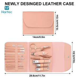Trendy Peach Color <b>Case</b> Professional Stainless Steel Manicure and Pedicure Set Premium Quality <b>Nail</b> Grooming Tools Kit - Product Image 3