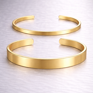Pulsera de acero inoxidable chapada en oro, moderna, personalizada, para mujer, apta para grabado. - Product Image 5