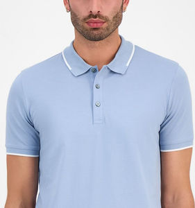 Polos de hombre de alta calidad 100% algodón con impresión de logotipo personalizada, tejidos, transpirables, informales para verano. - Product Image 2