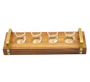 Bandeja Portavasos de Madera de Pino de Diseño Moderno Europeo, Color Quemado, para Fiestas, Restaurantes y Bares - Product Image 3