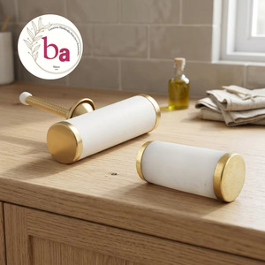 Resin Brass Adjustable Cylindrical Cabinet Handle and <b>Drawer</b> Knob for Wardrobe Dresser <b>Bathroom</b>-Durable Modern Design - Product Image 1