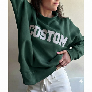 Sweat-shirt oversize pour femme en molleton brossé doux, teint en pigment, col montant, coupe ample, vêtement de mode vierge - Product Image 1