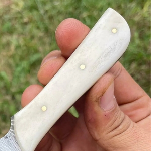 Custom Damascus Skinning <b>Knife</b> Handmade Fixed Blade Hunting <b>Knife</b> with <b>Bone</b> <b>Handle</b> OEM Manufacturer - Product Image 3