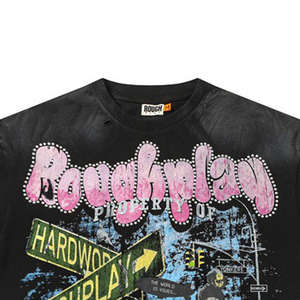 Camiseta Deportiva Corta de Verano, Ajustada, 100% Algodón, Tejido de Punto, Estampado Digital con Tinta Blanca, Decorada con Pedrería - Product Image 5