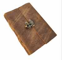 Carnet en cuir rustique avec fermeture C-Lock, fait main, en papier à bords frangés, format A5 A4