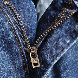 Pantalones Cortos de Mezclilla para Hombre, Casuales, de Verano, Ajustados, Transpirables, Estilo Urbano, Azul Clásico, Elásticos, con Decoración de Botones Simples - Product Image 4