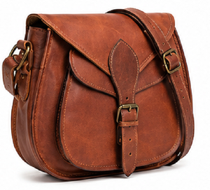 Vintage Genuine Leather Fashion Saddle Crossbody Bag for Women Handmade <b>Shoulder</b> Purse with Adjustable <b>Strap</b> Daily Life Use - Product Image 2