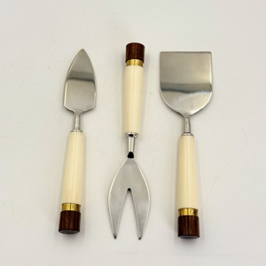 Ensemble à fromage vintage de qualité en acier inoxydable avec manche en résine, couteaux à fromage, décoration de table de cuisine, outils de découpe de beurre et de pizza - Product Image 4