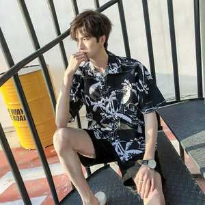 เสื้อเชิ้ตพิมพ์ลายฮาวายสำหรับผู้ชาย สไตล์อินเทอร์เน็ตเซเลบริตี้ แฟชั่นเท่ๆ ใส่ไปเที่ยวทะเล ทรงหลวม ไซส์ใหญ่ แขนสั้น หล่อๆ - Product Image 6