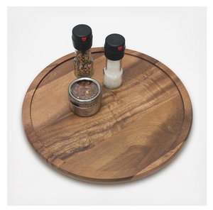 Plateau tournant en bois d'acacia, plateau Lazy Susan durable fait à la main, organisation de rangement de table, bois naturel - Product Image 1
