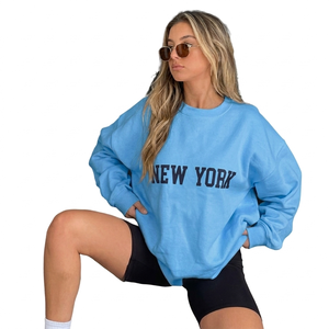 Sweat-shirt pull oversize imprimé pour femme, col montant, coupe décontractée, en tissu polaire écologique, personnalisable sur le devant - Product Image 2