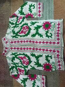 Premium Handcrafted Suzani Embroidery Cotton Canvas Jacket Colorful Boho Chic Casual Fashion <b>Coat</b> - Product Image 3