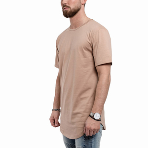 T-shirt long personnalisé pour homme avec fermeture éclair latérale, col rond, manches courtes, style streetwear, fabricant de t-shirts unis, t-shirt décontracté - Product Image 3