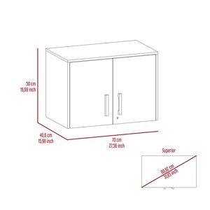Armadio a Doppia Anta da Parete con Tre Ripiani Interni per Stoccaggio Garage - Product Image 3