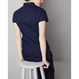 เสื้อคลุมสไตล์ร้านเสริมสวยสำหรับผู้หญิง แบบติดกระดุมและซิปด้านหน้า เสื้อทูนิคแฟชั่นสำหรับช่างทำผม เสื้อทูนิคสวยงาม - Product Image 6