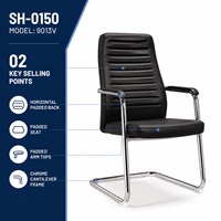 Chaise de bureau moderne en similicuir PVC avec base chromée pour visiteurs, idéale pour les salles de conférence, les réceptions d'hôtels et les zones d'attente