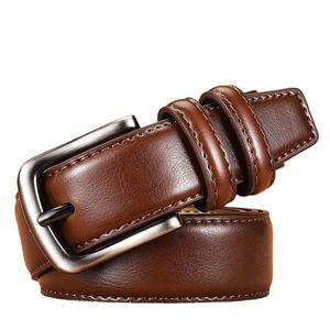Ceintures en cuir pour hommes, mode décontractée, boucle en alliage réglable, 100% cuir véritable, vente en gros - Product Image 4