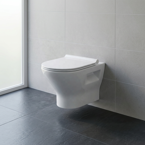 Inodoro suspendido de diseño moderno sin borde, de cerámica, con descarga por arrastre, juego de sanitarios de porcelana para baño - Product Image 3