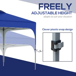 Gazebo Portatile Blu 3x3 m con Borsa per il Trasporto, Ruote e Altezza Regolabile - Product Image 6