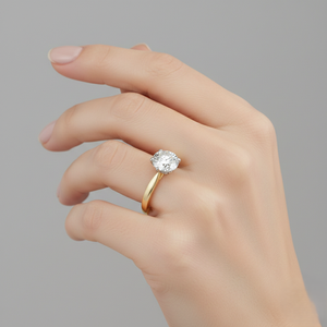 แหวนหมั้นสโตนเวลส์ ทิวลิป โซลิแทร์ ทำจากทองคำแท้ |   สำหรับผู้ได้รับการรับรอง |   เพชรแล็บโกรว์แบบฝังขา |   ด้ามมีดคม - Product Image 2