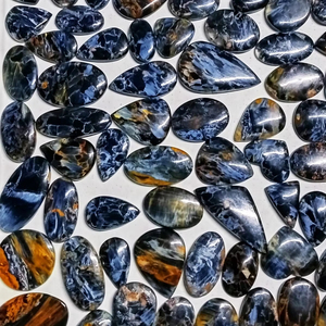 หินไพเตอร์ไซต์ควอตซ์คุณภาพสูง รูปทรงปาล์มสโตน ทำด้วยมือ ผิวเรียบเนียน สำหรับทำเครื่องประดับเพื่อการบำบัด รูปทรงมาร์คีส์และรูปทรงลูกแพร์ - Product Image 4