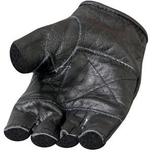 Gants sans doigts en cuir noir de qualité supérieure pour hommes, style conduite et motard, en cuir véritable souple, ajustement performant - Product Image 2