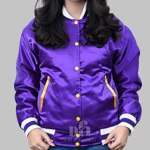 Chaqueta universitaria con letras de satén personalizada y cuello levantado, chaqueta universitaria bordada recubierta - Product Image 5