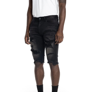 Vêtements pour hommes, shorts en denim décontractés de haute qualité, design tendance / Service OEM, shorts en denim droits et amples, style streetwear pour hommes - Product Image 3