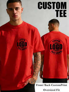 OEM/ODM Custom T-Shirts Men's Premium 100% Cotton Breathable Anti-Wrinkle Quick Dry Eco-Friendly Oversize Crew Neck Front 300g - Product Image 4