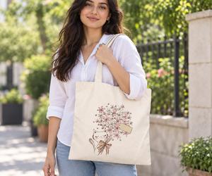 Bolsa de Tela de Algodón Estampada con Ramo de Gatos, Color Blanco Natural, 150 GSM, 38x42 cm, Ecológica, Reutilizable, Calidad de Exportación, Venta al Por Mayor - Product Image 3