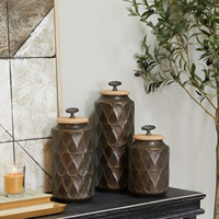 Vase décoratif de rangement en métal avec couvercle doré, design vintage haut de gamme, texture marbre blanc, 4-5L, pour table, décoration intérieure, hôtel
