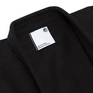 Kimono d'arts martiaux unisexe noir respirant brésilien BJJ coupe ample avec logo personnalisé Shoyorol Batch 60 440gsm 100% coton - Product Image 3