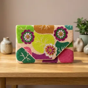 Handmade Beaded Clutch Bag Floral Embroidered <b>Envelope</b> Purse Chain Strap Party Evening Handbag <b>Gift</b> - Product Image 6