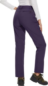 Pantalon de ski pour femme en polyester violet avec poches zippées et design respirant pour les activités de plein air - Product Image 2