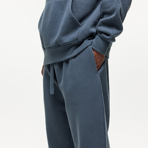 Men's Dark Gray Cotton Sweatpants Elastic Waist <b>Drawstring</b> Casual Joggers Side Pockets Midweight Knitted Autumn Wear - Product Image 4