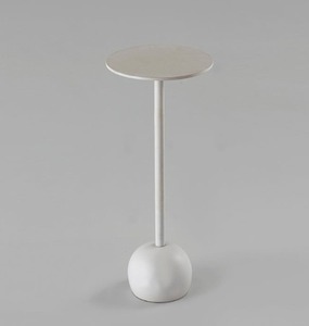 Table d'appoint moderne minimaliste en métal avec plateau rond et base sphérique pour le mobilier de salon - Product Image 1