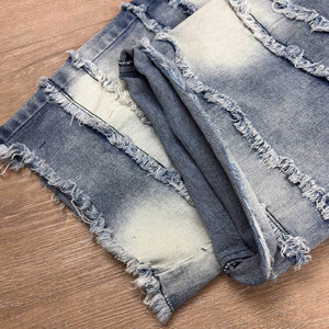 Shorts Bermuda en jean déchiré pour homme, taille mi-haute, fermeture boutonnée, coton délavé, style décontracté - Product Image 5