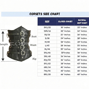 Genuine Leather Multi-Buckle Waist Cincher Heavy Duty Steel Boned <b>Waspie</b> Corset with D-Rings | Wholesale Punk Gothic <b>Belt</b> - Product Image 5