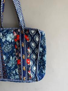 Sac fourre-tout matelassé patchwork en coton, sac à bandoulière grande capacité à ouverture supérieure pour le shopping, les voyages, l'usage quotidien, cadeau pour elle - Product Image 4