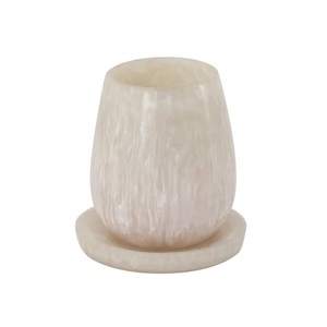 Juego de Vasos de Resina Hechos a Mano, Diseño Clásico con Ondas y Crema Marmoleada, Ecológicos, Aptos para Microondas, Resistentes a Roturas, para Uso en el Hogar y Fiestas - Product Image 3