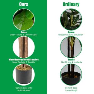 Albero Artificiale Decorativo di Ficus Lyrata da 4 Piedi con Vaso per Arredamento Interno - Product Image 2